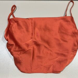 Satin orange crop top